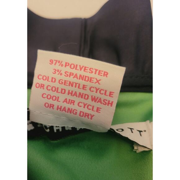 Gretchen Scott Women's Small Ruffle Neck 3/4 Sleeve Stretchy Top Navy Casual - Picture 11 of 13